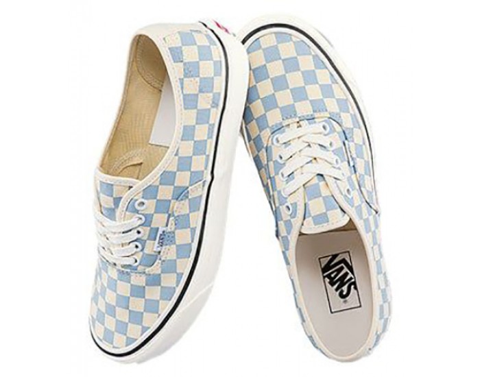 Vans Authentic 44 DX в клетку белые с голубым