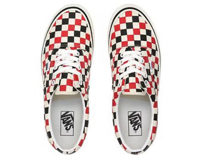 Vans Era 95 DX в клетку белые с красным