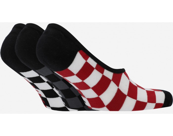 Носки Vans Classic Super низкие черные в клетку, 3 пары