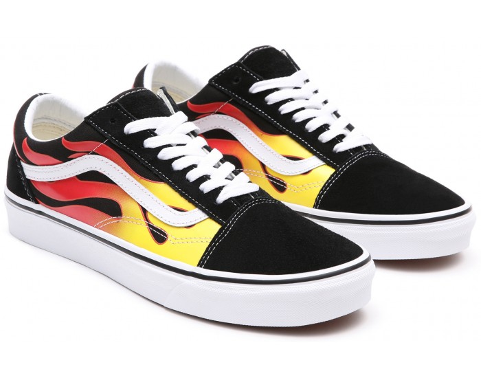 Vans Old Skool Fire Черные с красным