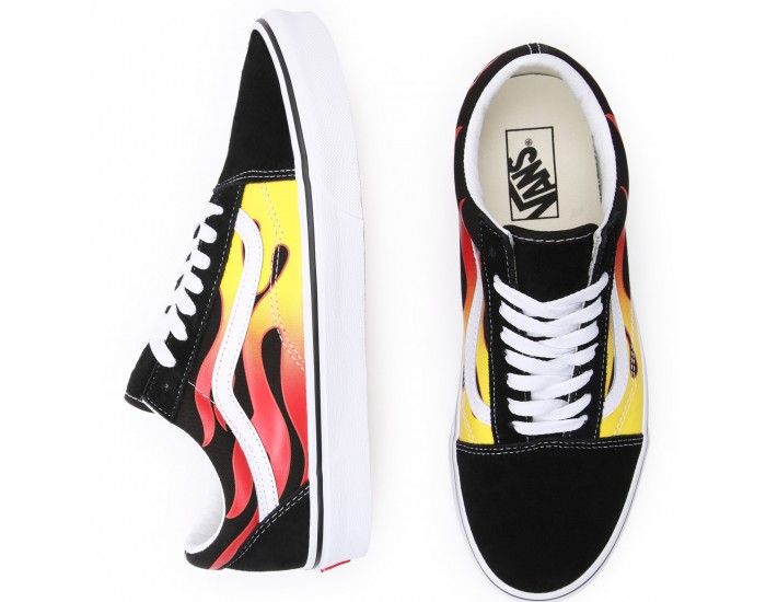 Vans Old Skool Fire Черные с красным