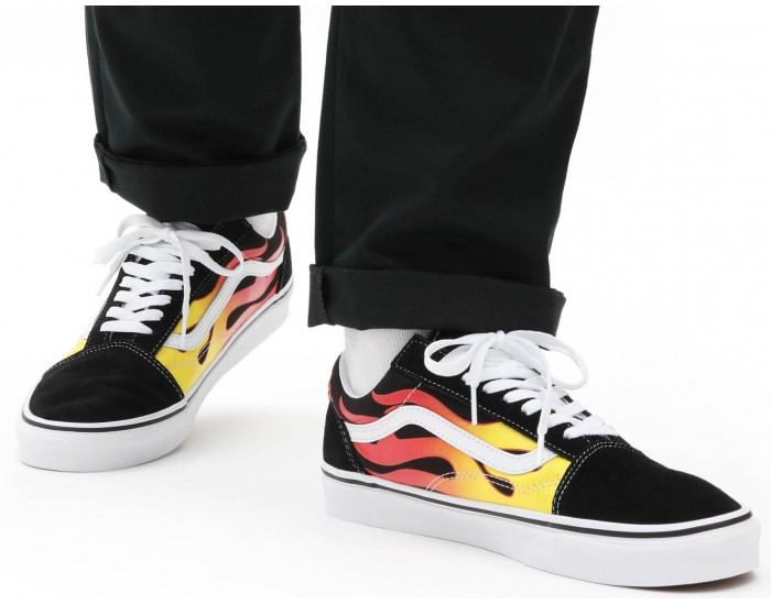 Vans Old Skool Fire Черные с красным