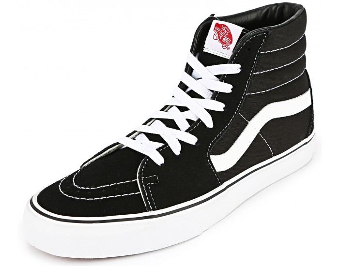 Vans Sk8-Hi Black White Высокие черные с белым