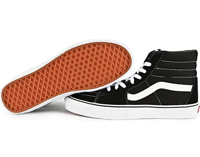 Vans Sk8-Hi Black White Высокие черные с белым