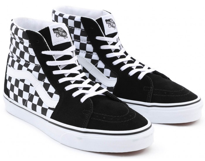 Vans Sk8-Hi Checkerboard Высокие черные с белым