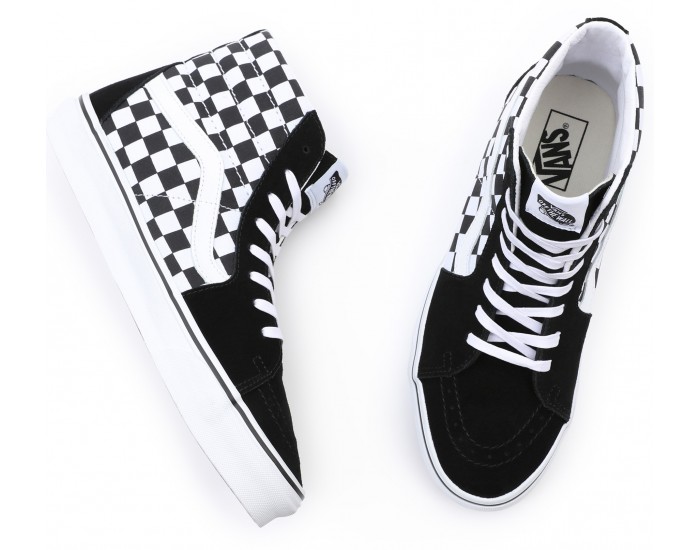 Vans Sk8-Hi Checkerboard Высокие черные с белым