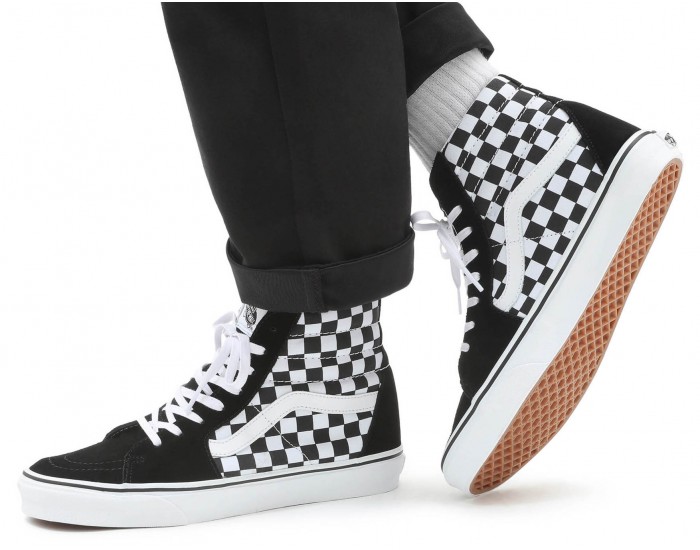 Vans Sk8-Hi Checkerboard Высокие черные с белым
