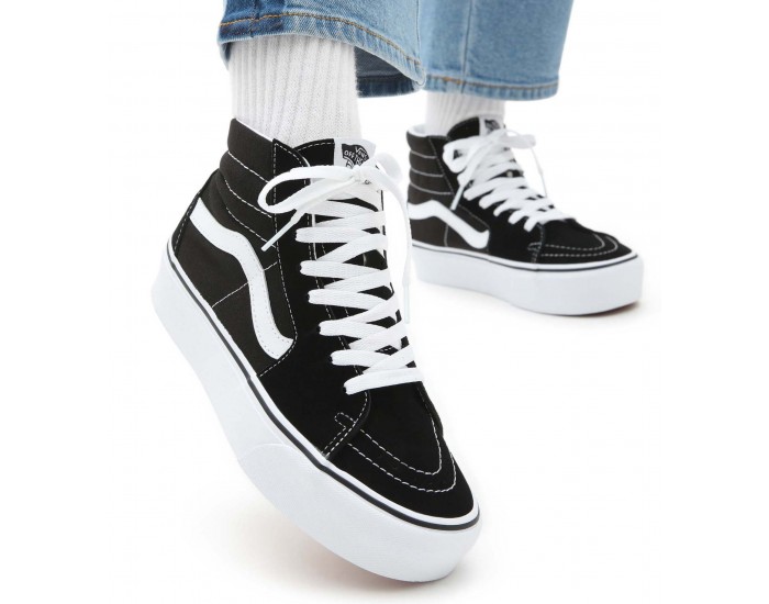 Vans Sk8-Hi Platform Black White черные с белым