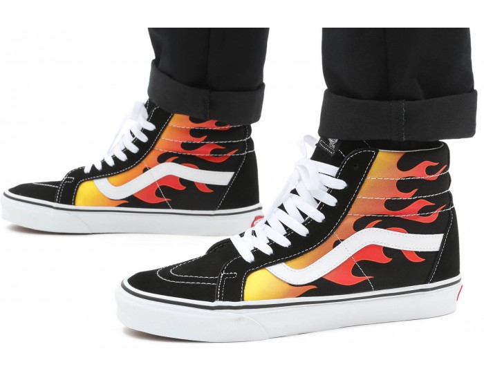 Vans Sk8-Hi Reissue Высокие черные с красным