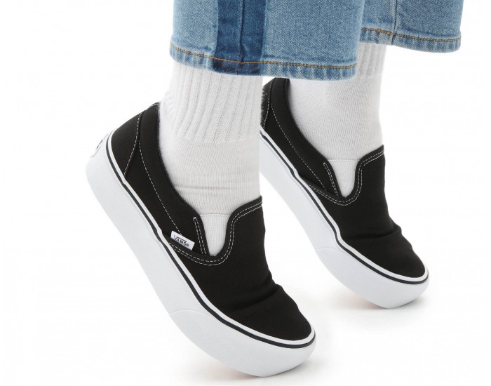 Vans Classic Slip-On Black White черные с белым