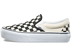 Vans Classic Slip-On Checkerboard Platform бежевые