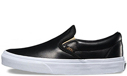 Vans Classic Slip-On Metallic Gore черные кожаные