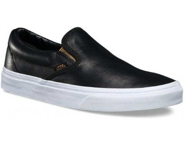 Vans Classic Slip-On Metallic Gore черные кожаные