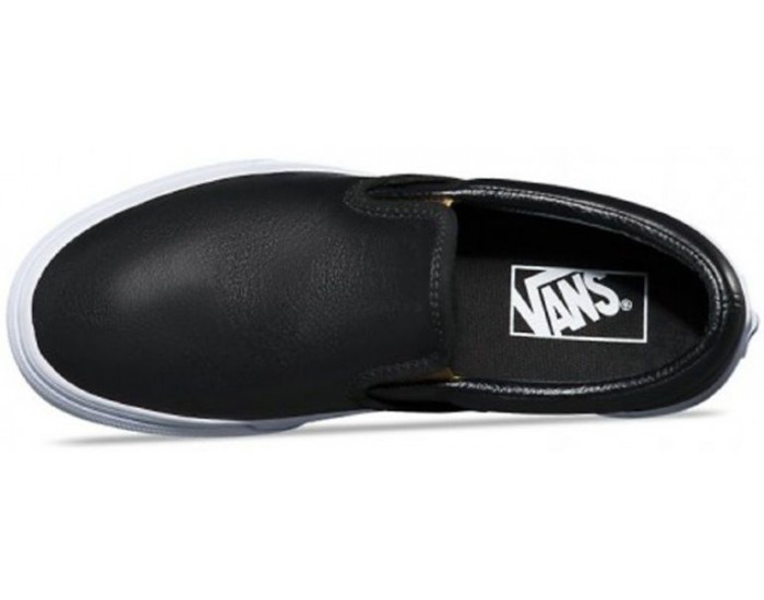 Vans Classic Slip-On Metallic Gore черные кожаные