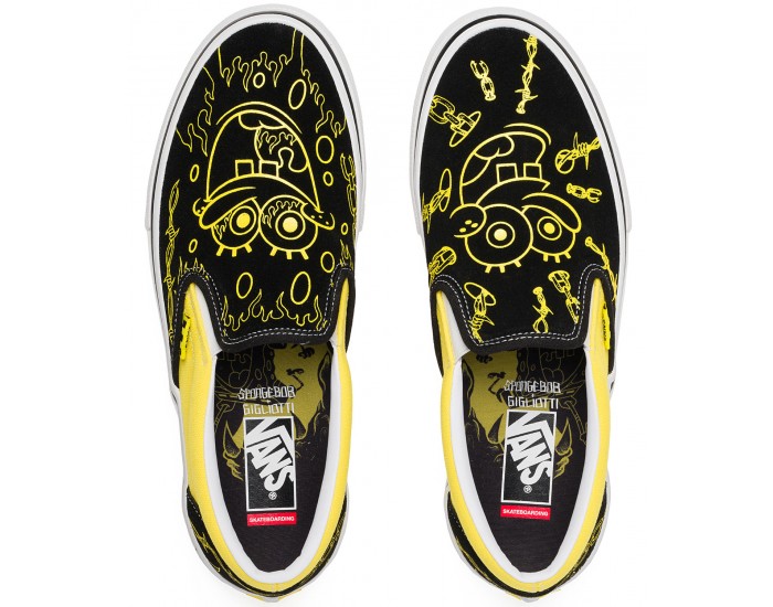 Vans MN Skate Slip-on Spongebob черные с желтым