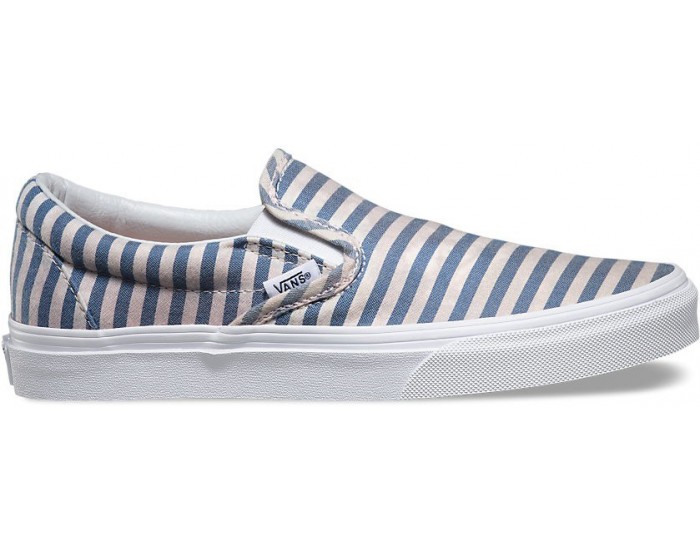 Vans Classic Slip-On Stripes navy в полоску голубые