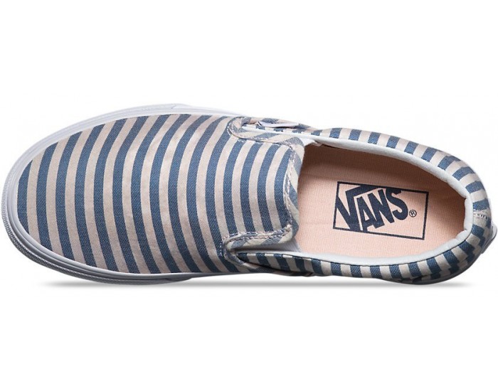Vans Classic Slip-On Stripes navy в полоску голубые